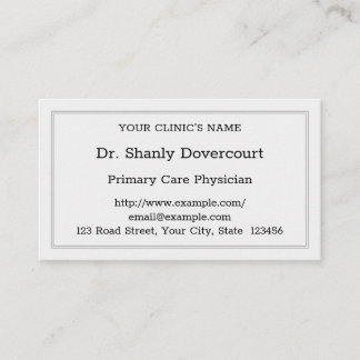 Carte de visite spécialiste Médicale clair