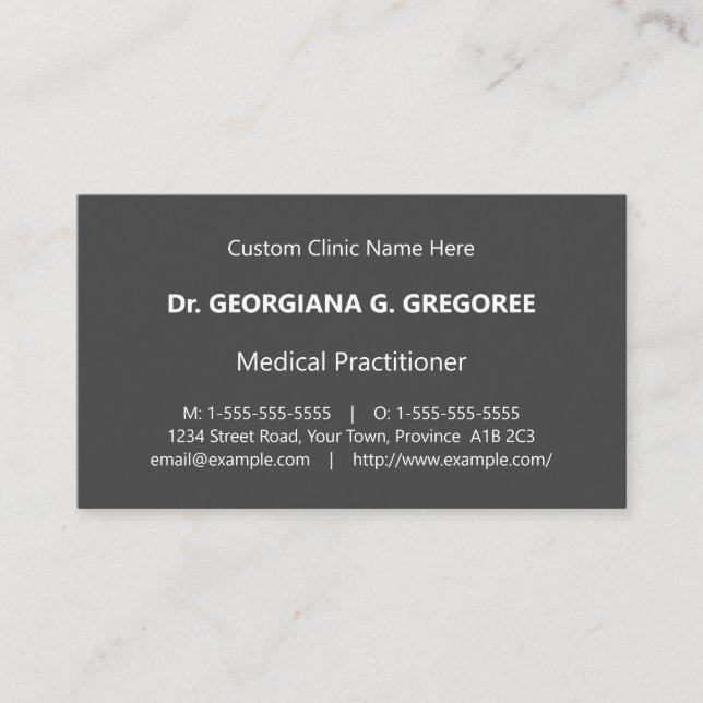 Carte de visite spécialiste Médicale simple (Devant)