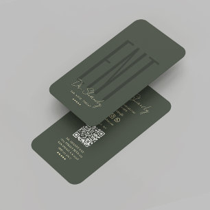 Carte De Visite Spécialiste otolaryngologiste moderne ENT Dark Gre