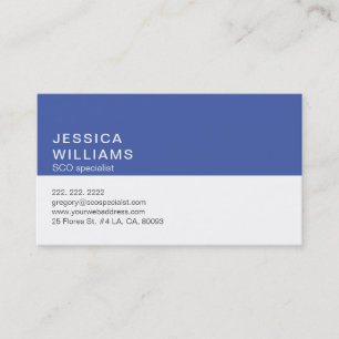 Carte De Visite Spécialiste SEO simple moderne blanc & bleu