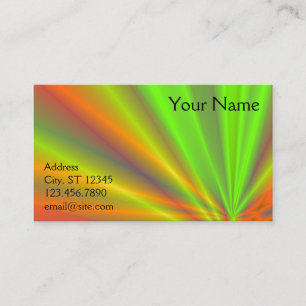 Carte De Visite Spectacle de lumière orange et verte - Art fractal