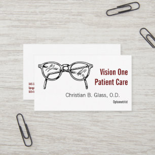 Carte De Visite Spectacles lunettes Vue optique
