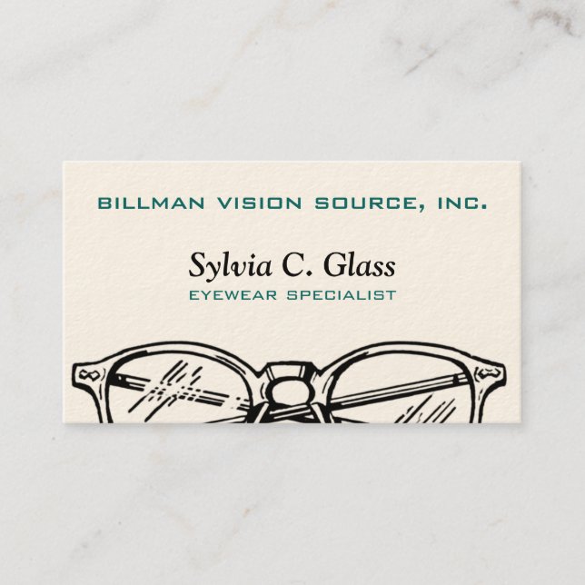 Carte De Visite Spectacles lunettes Vue optique (Devant)