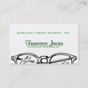 Carte De Visite Spectacles lunettes Vue optique