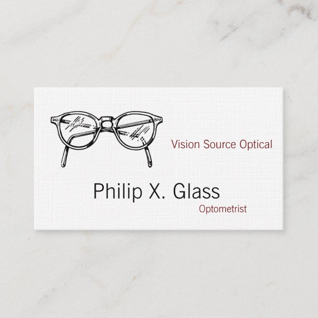 Carte De Visite Spectacles lunettes Vue optique (Devant)