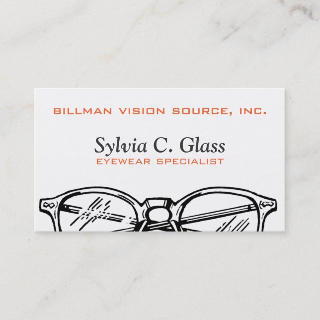 Carte De Visite Spectacles lunettes Vue optique (Devant)