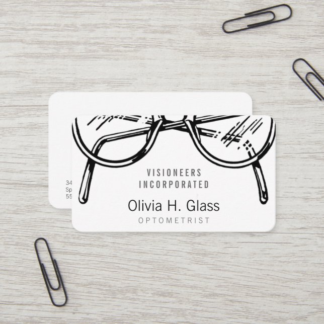 Carte De Visite Spectacles Vêtements de lunettes Vision optique (Devant/Arrière en situation)