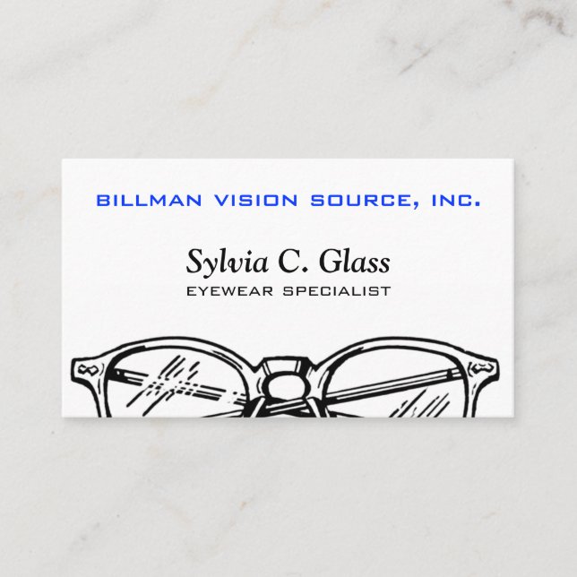 Carte De Visite Spectacles Vêtements de lunettes Vision optique (Devant)