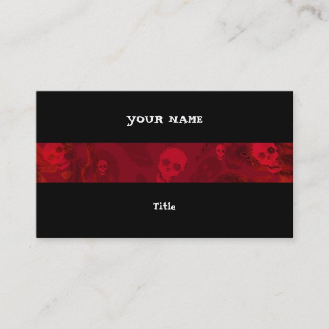 Carte De Visite Spectres crâniens Bande rouge horizontale noir arr (Devant)