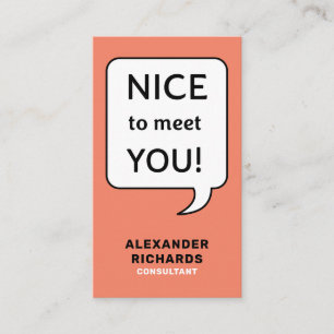 Carte De Visite Speech Bubble Nice De Vous Rencontrer Moderne