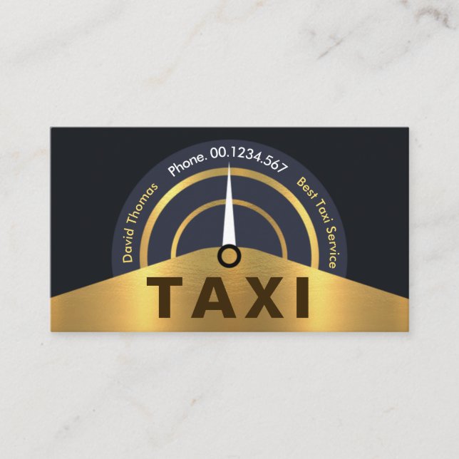 Carte De Visite Speedomètre de voiture de taxi Gold (Devant)