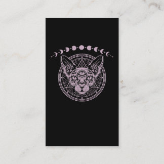 Carte De Visite Sphynx gothique noir Chat Goth Moon