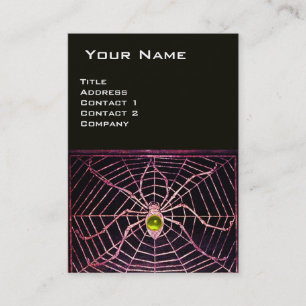 Carte De Visite SPIDER ET WEB Jaune Topaz Noir