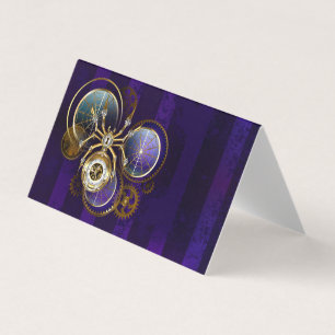 Carte De Visite Spider Steampunk sur Arrière - plan pourpre