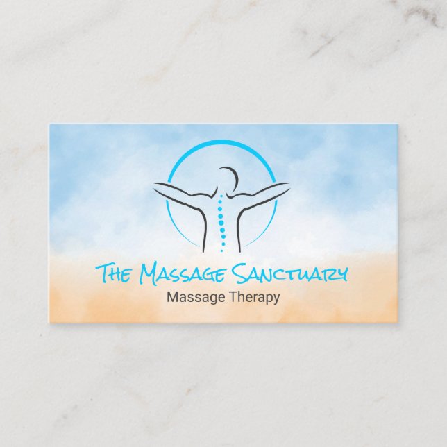 Carte De Visite Spine Back Logo | Massage Therapy (Devant)