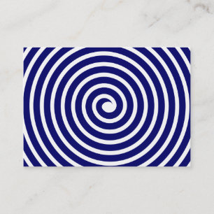 Carte De Visite Spiral Motif - Marine profonde et blanc
