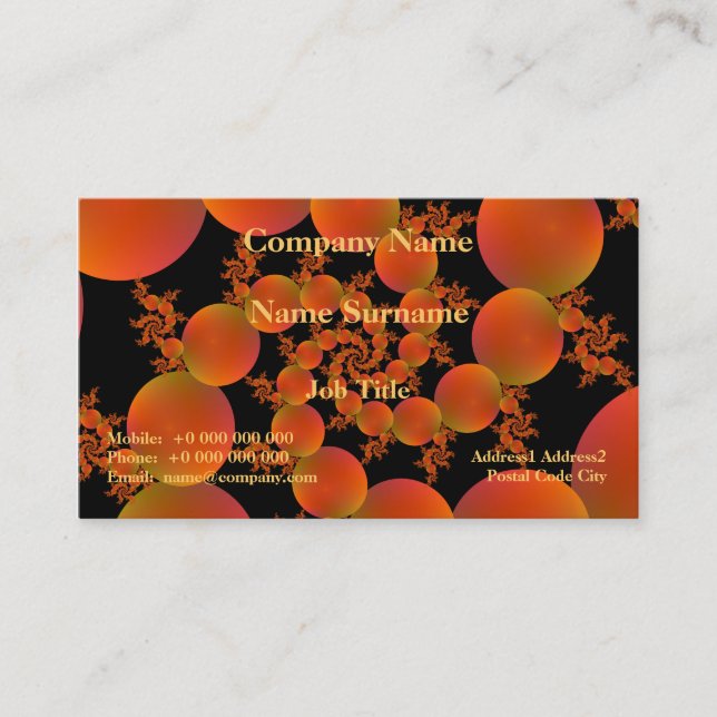 Carte De Visite Spiral oranges (Devant)