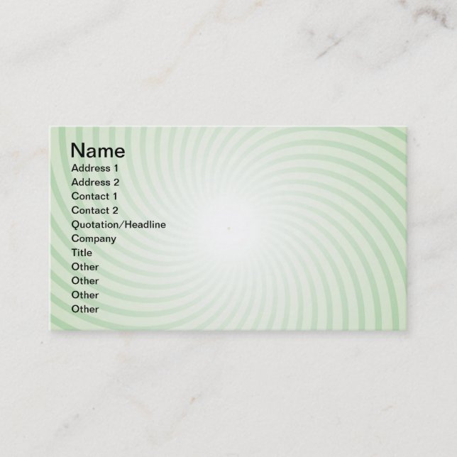 Carte De Visite Spirale à la menthe (Devant)