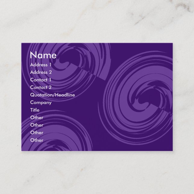 Carte De Visite Spirales pourpres - Violet (Devant)