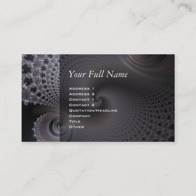 Carte De Visite Spirales sans fin - Art Fractal (Devant)