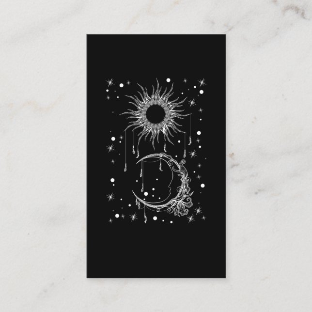 Carte De Visite Spiritualité Nature Astronomie Soleil Lune (Devant)