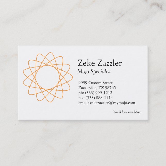 Carte De Visite Spirograph orange (Devant)