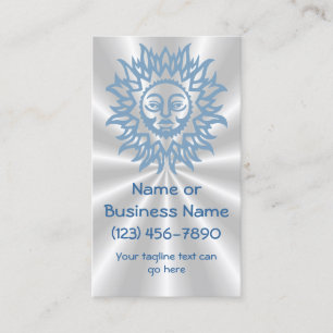 Carte De Visite Splendid Sun in Blue sur Silver Sunburst Arrière -