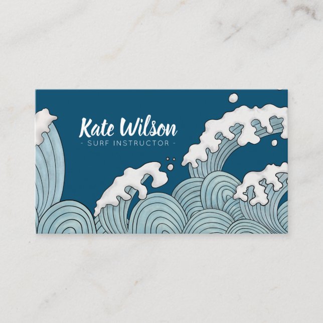 Carte De Visite Sport aquatique motif indigo blue water (Devant)