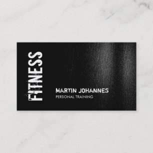 Carte De Visite Sport personnel moderne blanc noir de forme