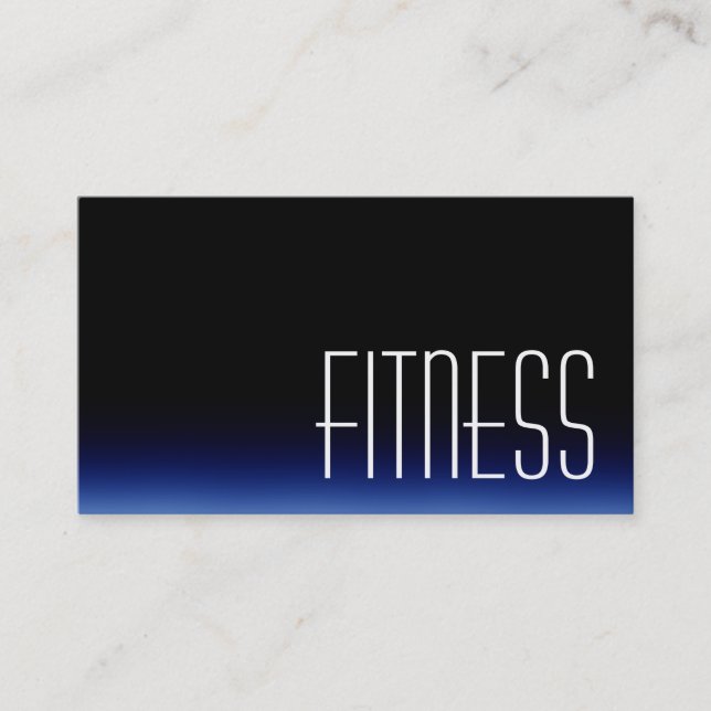 Carte de visite sportif tendance Black Blue Fitnes (Devant)