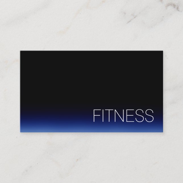Carte de visite sportif tendance Black Blue Fitnes (Devant)