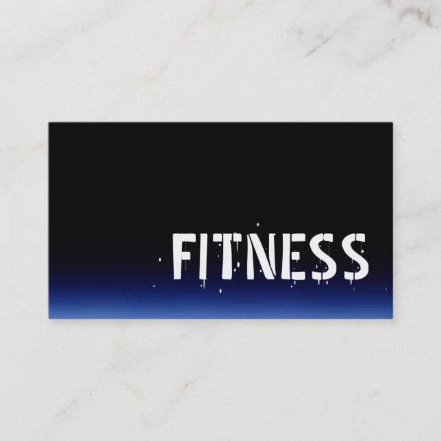 Carte de visite sportif tendance Black Blue Fitnes (Devant)