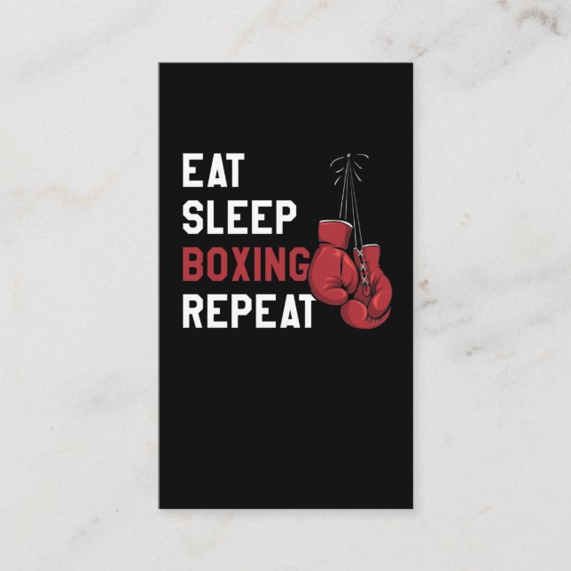Carte De Visite Sports cool Mangez La Boxe Du Sommeil Répéter (Devant)