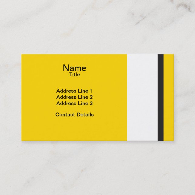 Carte De Visite Sportscar Jaune (Devant)