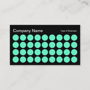Carte De Visite Spots - Turquoise sur Noir