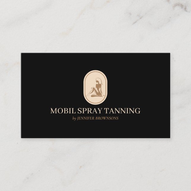 Carte De Visite Spray Beige Noir Tan Beauté Corps Soins de peau (Devant)