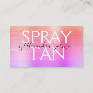 Carte De Visite Spray Métal Brossé Rose Orange Tan
