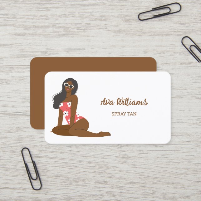 Carte De Visite Spray Tan (Devant/Arrière en situation)