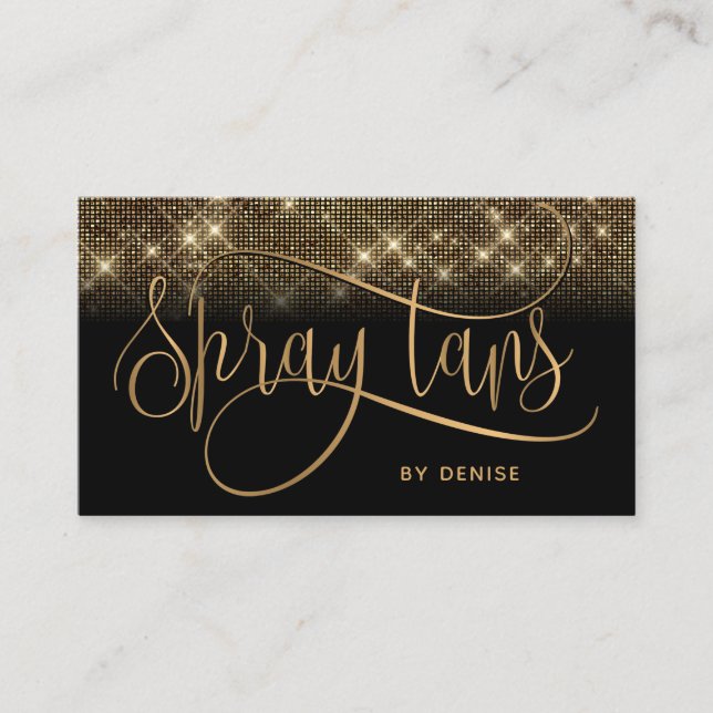 Carte De Visite Spray Tan Mobile Spray Tan Gold Glittering Girl (Devant)