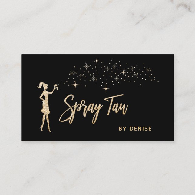 Carte De Visite Spray Tan Mobile Spray Tan Gold Glittering Girl (Devant)