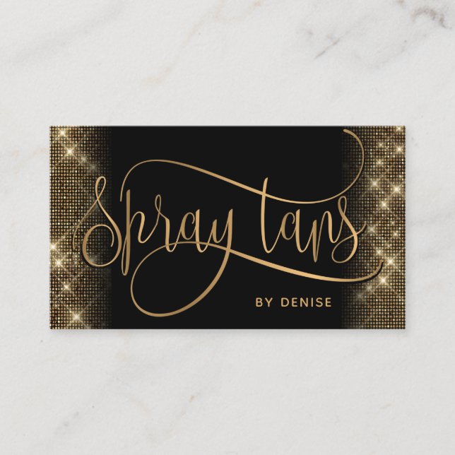 Carte De Visite Spray Tan Mobile Spray Tan Gold Glittering Girl (Devant)