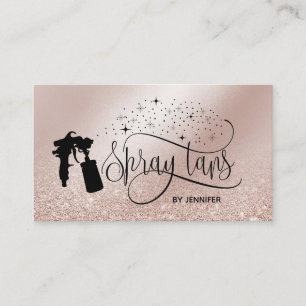 Carte De Visite Spray tan parties scintillant or
