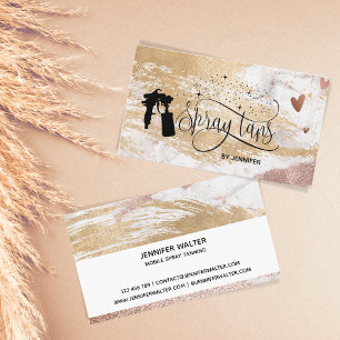 Carte De Visite Spray tan script or parties scintillant brosse coe