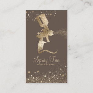 Carte De Visite Spray Tannage Brown foncé Étincelle Or