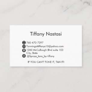 CARTE DE VISITE SPRAY TANS