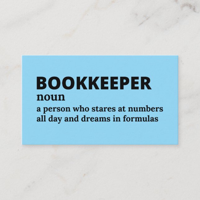 Carte De Visite Spreadsheet Champion - Funny Bokeeper Design (Devant)