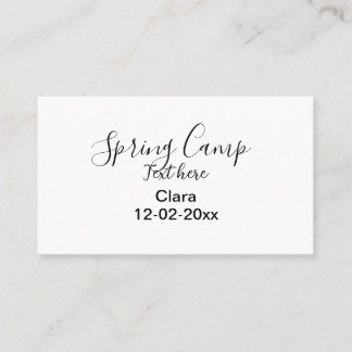 Carte De Visite Spring holiday camping custom add name date