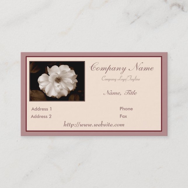 Carte de visite 'Spring Sepia Rose' (Devant)