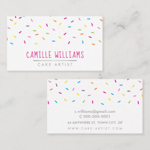 Carte De Visite SPRINKLES moderne mignon à motif coloré fête festi