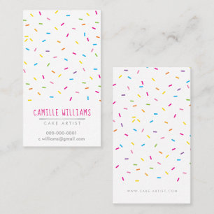 Carte De Visite SPRINKLES moderne mignon à motif coloré tag fête